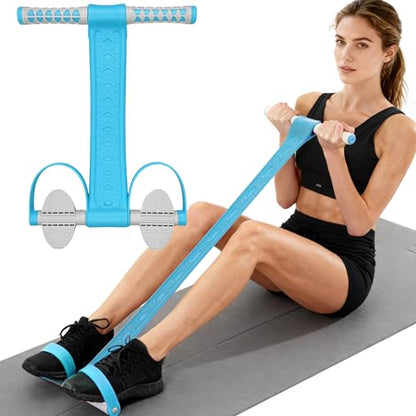 DEFUNX Foot Pedal Resistance Band with Handle Multifunction Tension Rope for Women Exercise Fitness Workout Stirrup Puller - color: Blue