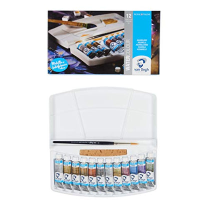 Van Gogh Watercolor Paint Set, Plastic Pocketbox, 12x10ml Specialty Metallic & Interference Colors Selection - color: 12 Metallic/Interference (Plastic Pocketbox), style: 10ml Tube