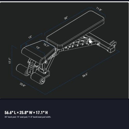 Rep Fitness 조절 가능한 벤치 – AB-3000 FID – 플랫/인클라인/디클라인 - color: 화이트.
