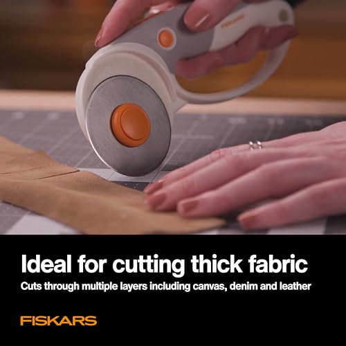 Fiskars 60mm Titanium Rotary Cutter Blade Replacements for Fabric, 2-Pack | For Thick Fabric, Premium Steel w/ Titanium Coating for Durability, Precision Cutting for Crafts, Sewing & Quilting Projects - size: 60mm, style: 2 Pack - Titanium