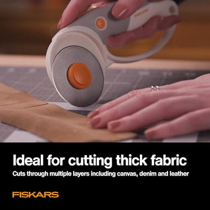 Fiskars 60mm Titanium Rotary Cutter Blade Replacements for Fabric, 2-Pack | For Thick Fabric, Premium Steel w/ Titanium Coating for Durability, Precision Cutting for Crafts, Sewing & Quilting Projects - size: 60mm, style: 2 Pack - Titanium