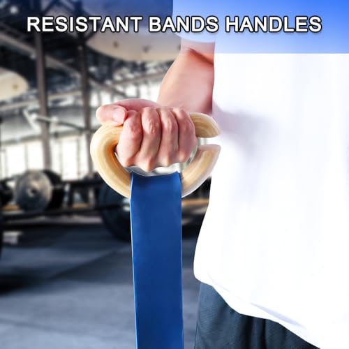 Wooden Resistance Bands Handles Versatile Exercise Handles with Anti-Slip Grip Tapes for Elastic Band Workouts Home Gym Strength Training and Full-Body Workouts - color: Wooden handle