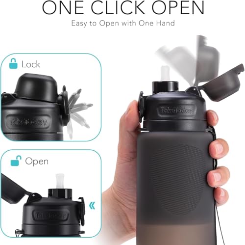 TakeToday Collapsible Water Bottles, Foldable for Travel, 32oz, Blue | Compact Foldable Travel Bottle with Straw, TSA-Approved Leakproof Silicone, BPA-Free for Hiking & Outdoors - color: Blue