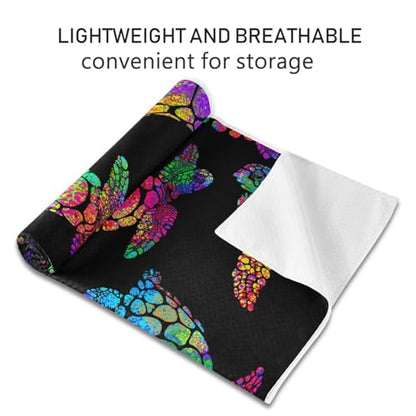 Yoga Mat Towel Colorful Sea Turtles, 73" x 27" - color: Colorful Sea Turtles