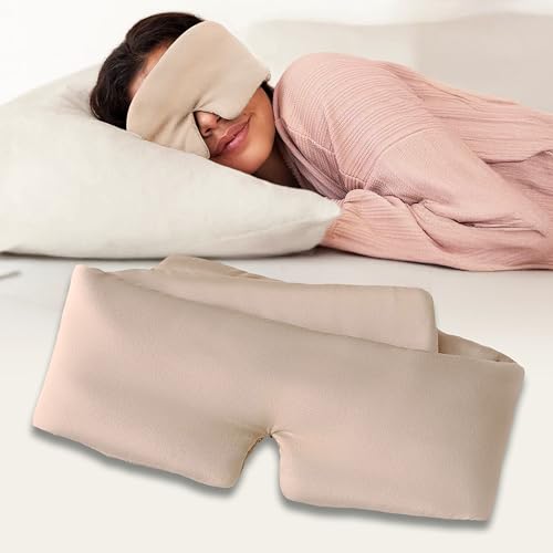 Baloo Silk Weighted Sleep Mask, Petal, Eye Mask with Amethyst Crystal - color: Petal With Rose Quartz Crystal