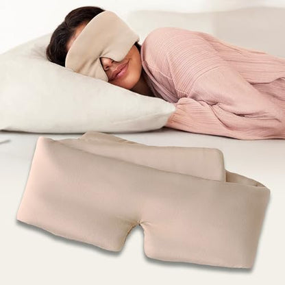 Baloo Silk Weighted Sleep Mask, Petal, Eye Mask with Amethyst Crystal - color: Petal With Rose Quartz Crystal