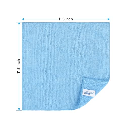 HOMEXCEL Blue Microfiber Cleaning Cloth, Microfiber Towels for Car, 12 Pack | Lint Free Cleaning Rags for Household, Kitchen, Car Wash Towels for Detailing Drying, Scratch-Free, 11.5"X 11.5" - color: Blue