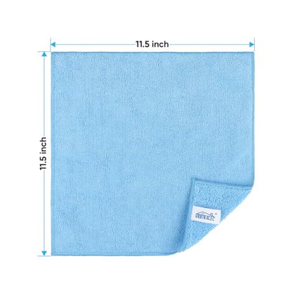 HOMEXCEL Blue Microfiber Cleaning Cloth, Microfiber Towels for Car, 12 Pack | Lint Free Cleaning Rags for Household, Kitchen, Car Wash Towels for Detailing Drying, Scratch-Free, 11.5"X 11.5" - color: Blue