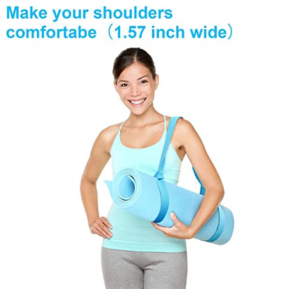 Deekin 4 Pcs Yoga Mat Straps for Carrying Yoga Mat Holder Adjustable Thick Carrier Exercise Sling Cotton Workout Stretching Band for Carrying Large Mats Roller Skate