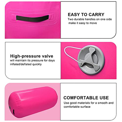 GLANT Air Mat Tumble Track AirSpot - Gymnastics Training Springboard - Round Inflatable Springboard - color: Air Roller-Pink（WIth Pump）, size: (Diam)35.4in*（H）47.3in