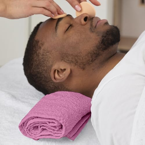 Reed&Pick Hand Towels (Pack of 24) Pink Economy Towels Salon Towels - 100% Cotton Spa Towel– 16 x 27 Inches Highly Absorbable, Facial, Gym, Hair Face Towels Bulk - color: Pink, size: 16x27 Pack of 24