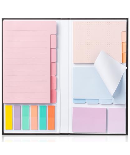 Mr. Pen- Sticky Notes Set, 410 Pack, Ruled | Dotted & Blank Notes with 150 Index Tabs, Divider Sticky Pads for Bible Study, Office, School, Planning - color: Pastel Macaron, size: 1 Set
