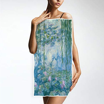 Hand Towels Water Lilies by Claude Monet Oil Paintings Flowers Absorbent Towels for Bath,Hand, Face, Gym and Spa 15 x 30 inch