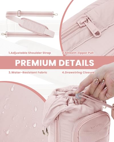 sportsnew Puffy Yoga Mat Bag Yoga Gym Bags for Women Men, Full-Zip Pilates Bag with Wet Pocket & Puffy Water Bottle Holder for 30oz/40oz Tumbler with Handle & RFID-Blocking Card Pocket for Quick Acces