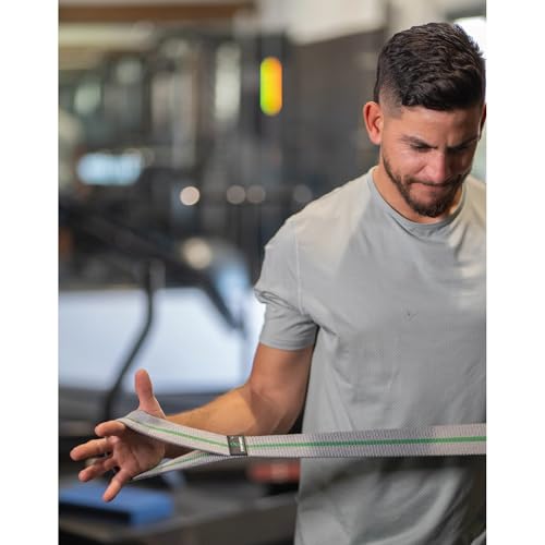 Fabric Resistance Bands with Looped Handles for Pull Up Assistance, Stretching, Mobility & Rehab | Long Non-Slip Workout Bands for Strength Training, Recovery & Home Gym Exercise - color: Gray - Light