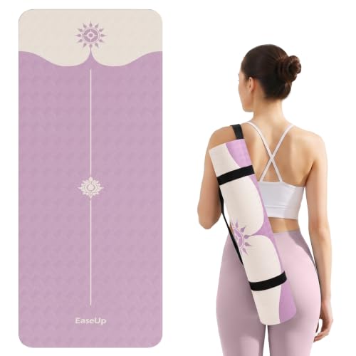 EaseUp Yoga Mat 73"x28"x0.4",10mm thick,Non Slip for Workout, Pilates - color: Purple