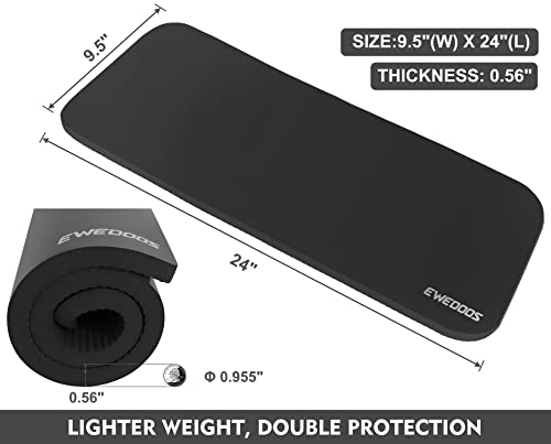 Ewedoos Yoga Knee Pad Cushion - Non-Slip Mat for Floor Exercises - Yoga Mat Accessory - color: Black