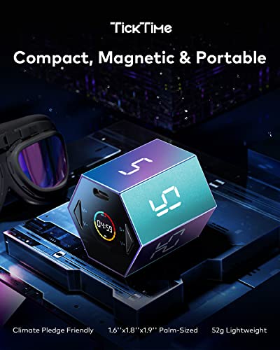 Ticktime T6 Pomodoro Timer Cube for Focus, Study, Work, Task, ADHD, Kitchen - color: Violet