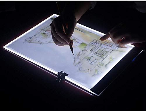 Ultra-Thin Portable A4 LED Light Box Tracer w/USB Cable Dimmable Brightness LED Artcraft Tracing Light Box Light Pad for Artists Drawing Sketching Animation Stencilling X-ray Viewing - style: A4 (13*8.5 inch) light pad + 100pcs Tracing Paper