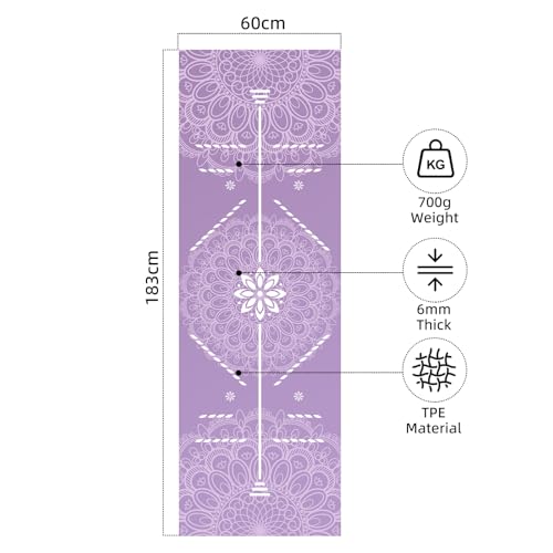 FOLAI Extra Thick Yoga Mat 6mm - color: body line purple
