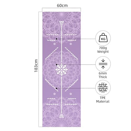 FOLAI Extra Thick Yoga Mat 6mm - color: body line purple