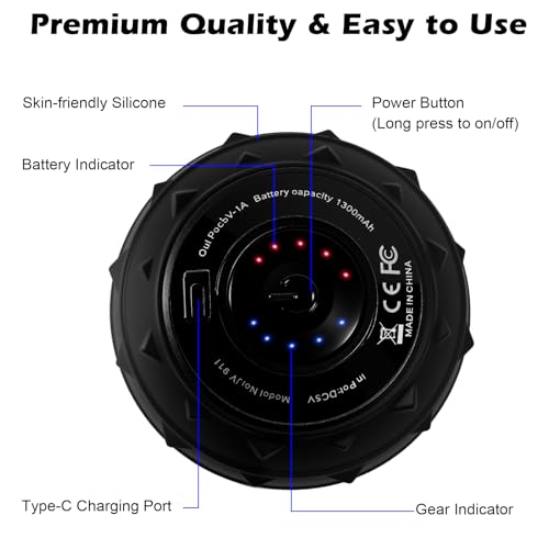 5-Speed Vibrating Massage Ball: Silicone Electric Massager with Auto Shut-Off, Physical Therapy Ball for Fitness, Mobility, and Relaxation, Wellness Gift (Black) - color: Black