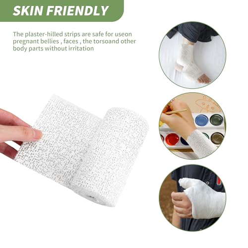6 Pack Plaster Cloth Rolls for Belly Casting, Sculptures, Masks – Art Gauze Bandage Strips for Craft Molds (5 in x 106 in Each)