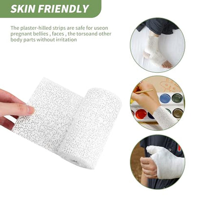 6 Pack Plaster Cloth Rolls for Belly Casting, Sculptures, Masks – Art Gauze Bandage Strips for Craft Molds (5 in x 106 in Each)