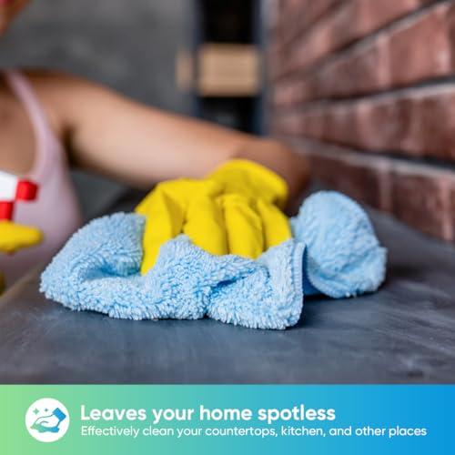 HOMEXCEL Blue Microfiber Cleaning Cloth, Microfiber Towels for Car, 12 Pack | Lint Free Cleaning Rags for Household, Kitchen, Car Wash Towels for Detailing Drying, Scratch-Free, 11.5"X 11.5" - color: Blue