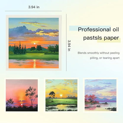 rubens 57 PCS Macaron Soft Oil Pastels Kit for Beginner Drawing | 24 Macaron Colors Soft Oil Pastels in Box with Palette Knife, Base Board, Tape, 30 Sheets Oil Pastel Paper - color: 24 Macaron Colors Set