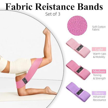 Pilates Kit for Home Workouts, Pilates Equipment, Pilates Ring and Ball, Ankle Resistance Bands with Cuffs, Exercise Bands and Socks, Home Pilates Essential Kit for Women & Beginners