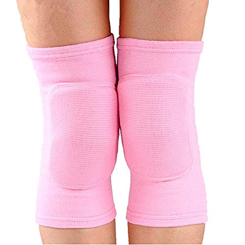 JUMISEE Kids Knee Pad, Anti-Slip Padded Sponge Knee Brace Breathable Flexible Elastic Knee Support for Football Volleyball Dance Skating Basketball Sports - color: Pink, size: X-Small(4-7 Years old)