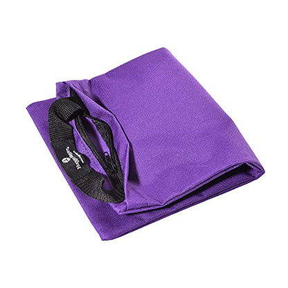 Hugger Mugger Unfilled 10lb Yoga Sandbag - Adds Weight to Your Poses, Zipper Cover, Sturdy Handle, Durable Material, Not Filled with Sand - color: Purple