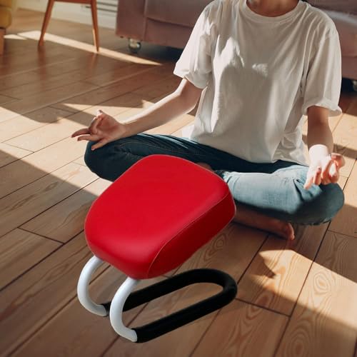 Kneeling Meditation Stool Prayer Stool with Anti Slip Cover Portable Meditation Bench Seat for Praying Adults Prayer, red - color: Red