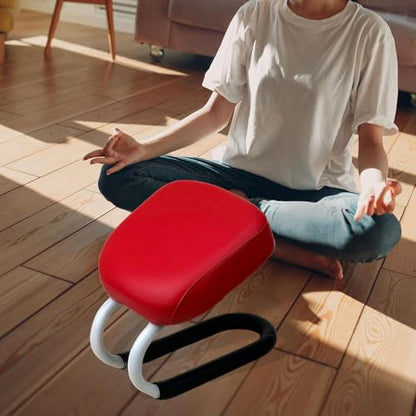 Kneeling Meditation Stool Prayer Stool with Anti Slip Cover Portable Meditation Bench Seat for Praying Adults Prayer, red - color: Red