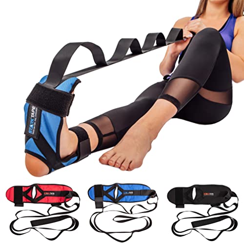 Fitness Foot and Leg Stretcher for Plantar Fasciitis, Improve Strength, Balance Stretches and Achilles Tendonitis, Stretch Loops for Hamstring, Quad, and Calf Pain Relief (Blue) - color: Blue