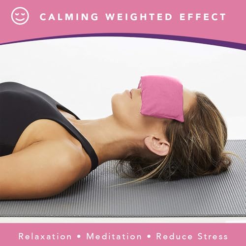Lotus Lavender Eye Pillow - Weighted Mask for Sleep & Meditation, Pink - color: Pink