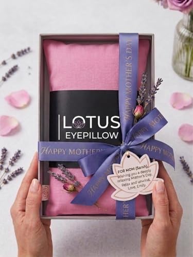 Lotus Lavender Eye Pillow - Weighted Mask for Sleep & Meditation, Pink - color: Pink