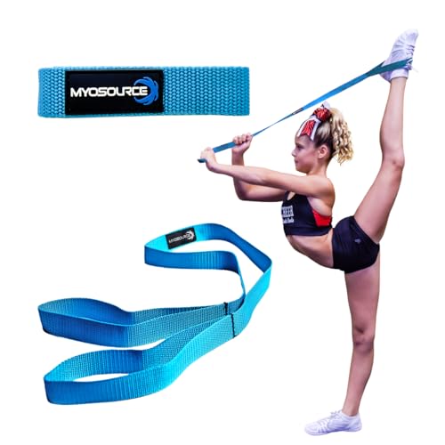 Myosource Kinetic Bands Cheerleading Flexibility Stunt Strap - Improve Stretching and Stunts for Cheer Dance Gymnastics & Physical Therapy – Stocking Stuffers Present for Kids Girls Adults - 12 Colors - color: Teal