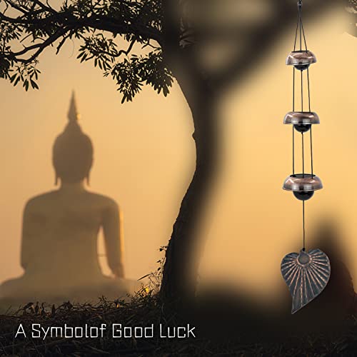 Three Cooper Leaf Temple Wind Chime,Wind Chimes with 3 Bells - size: Three-Bodhi