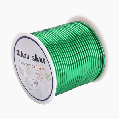 12 Gauge(2mm) Aluminum Wire 35 Yards Anodized Metal Wire for Bonsai Armature Crafting Sculpting Jewelry Craft Making Beading Floral (Green, 12 Gauge) - color: Green
