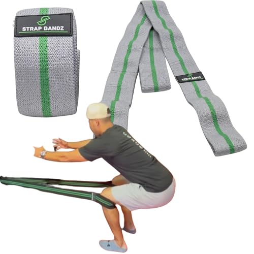 Fabric Resistance Bands with Looped Handles for Pull Up Assistance, Stretching, Mobility & Rehab | Long Non-Slip Workout Bands for Strength Training, Recovery & Home Gym Exercise - color: Gray - Medium