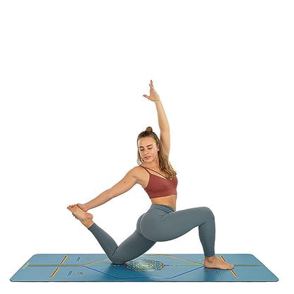 Liforme Travel Yoga Mat - Patented Alignment Design, Advanced Non-Slip Grip - color: Blue Sky