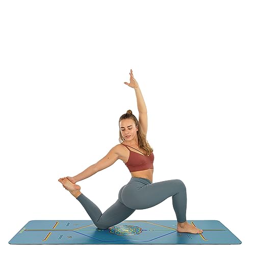 Liforme Travel Yoga Mat - Patented Alignment Design, Advanced Non-Slip Grip - color: Blue Sky