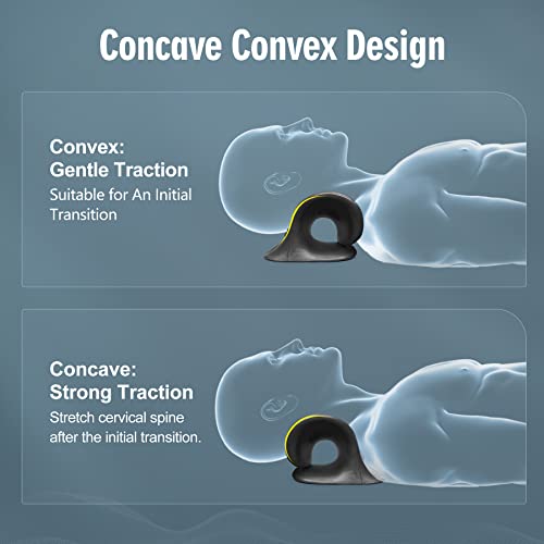 ComfortLife Neck Stretcher for Pain Relief, Neck and Shoulder Relaxer Cervical Traction Device Pillow for Muscle Relax and TMJ Pain Relief(Black) - color: Black