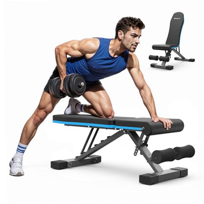 MERACH Weight Bench, Foldable Weight Benches for Home Gym with 990 LBS, Adjustable Weight Bench with 72 Training Angles, Incline Bench Press for Full Body