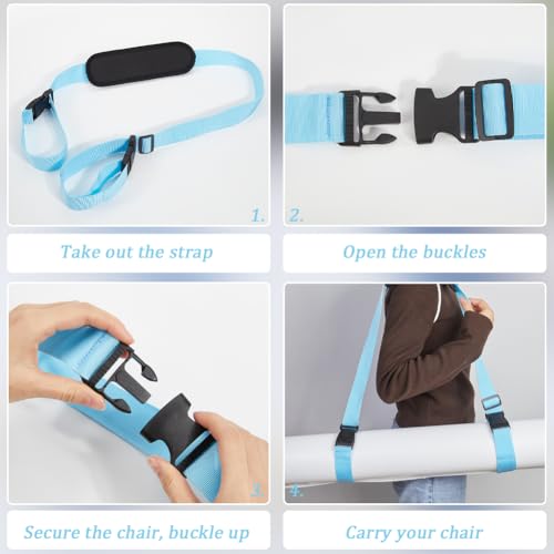 GORGECRAFT Beach Chair Carrying Strap Adjustable Scooter Anti-Slip Shoulder Straps Replacement Light Blue Universal Padded for Backpack Foldable Balance Bikes Camping Picnics Outdoor 100-189cm - color: Light Blue