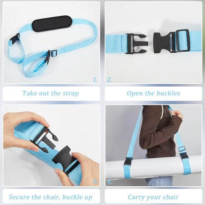 GORGECRAFT Beach Chair Carrying Strap Adjustable Scooter Anti-Slip Shoulder Straps Replacement Light Blue Universal Padded for Backpack Foldable Balance Bikes Camping Picnics Outdoor 100-189cm - color: Light Blue