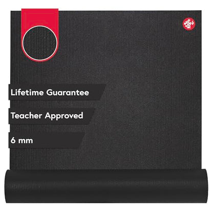 Manduka PRO Yoga Mat - 6mm | Lifetime Durability | Hygienic Construction | Premium Studio Quality | Teacher Approved - color: Black, size: 71" x 26"
