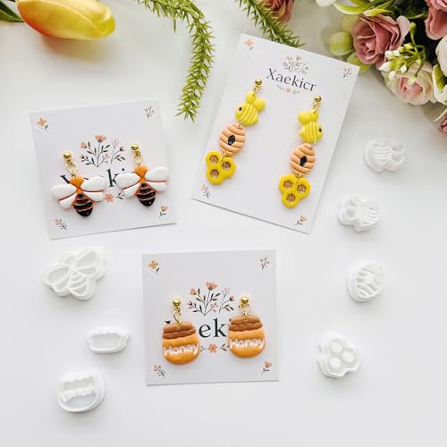 Bee Theme Polymer Clay Cutters Set – Molds, Clay Cutters for Polymer Clay, Clay Earring Tools - color: J color